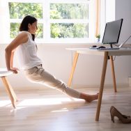 Businesswoman Doing Stretching Exercise
